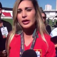 Mondial 2014: Sexy en minishort, une 'ex' de Cristiano Ronaldo expulsée du stade