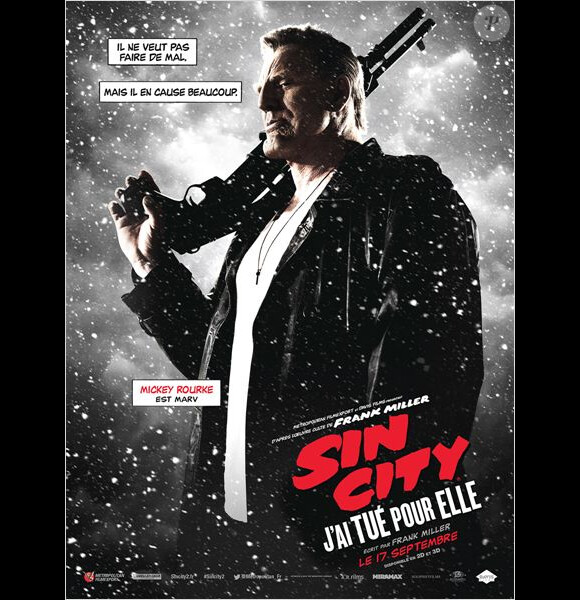 Mickey Rourke sur une affiche de Sin City : J'ai tué pour elle.