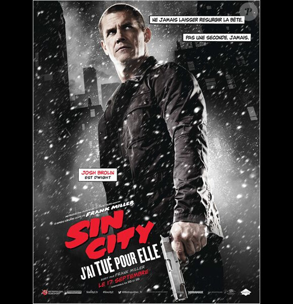 Josh Brolin sur une affiche de Sin City : J'ai tué pour elle.