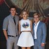 Jennifer Lawrence, Josh Hutcherson et Liam Hemsworth au photocall de Hunger Games : La Révolte - Partie 1 à Cannes, le 17 mai 2014.