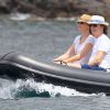 Paul McCartney et sa femme Nancy Shevell passent un moment sur un bateau pendant leurs vacances à Ibiza, le 23 juin 2014.