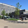 Extérieur du Centre hospitalier universitaire de Vaud (CHUV) à Lausanne, le 16 juin 2014 où Michael Schumacher est hospitalisé après son accident du 29 décembre 2013. 