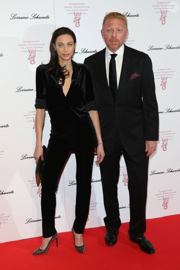 Boris Becker et sa femme Lilly lors du gala Gabrielle pour la recherche contre le cancer à Londres le 7 mai 2014 