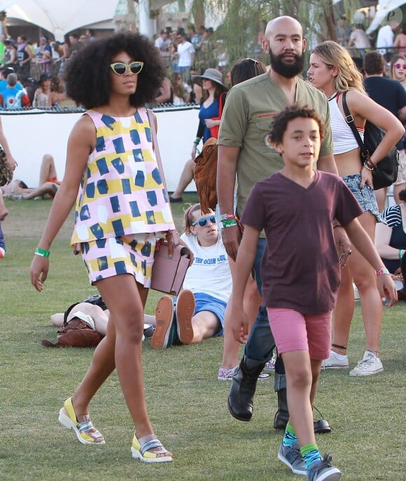 Solange Knowles, Alan Ferguson et son fils Julez à Coachella, le 19 avril 2014.
