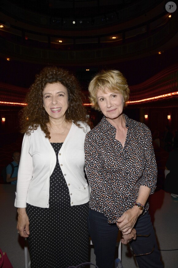 Isabelle de Botton et Miou-Miou - Conférence de presse de la saison théâtrale du Théâtre Hébertot à Paris, le 25 juin 2014.
