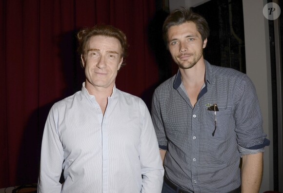 Thierry Frémont et Raphaël Personnaz - Conférence de presse de la saison théâtrale du Théâtre Hébertot à Paris, le 25 juin 2014.