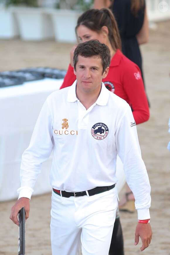 Guillaume Canet et sa coéquipière Jessica Springsteen sont arrivés 4e de la coupe Longines Pro-Am - Jumping International de Monaco, le 27 juin 2017.