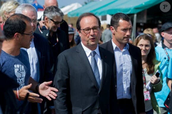 Luc Barruet et François Hollande - 3e jour du festival Solidays à l'hippodrome de Longchamp à Paris le 19 juin 2014.