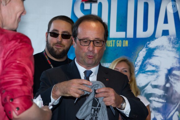 Le président François Hollande - 3e jour du festival Solidays à l'hippodrome de Longchamp à Paris le 19 juin 2014.