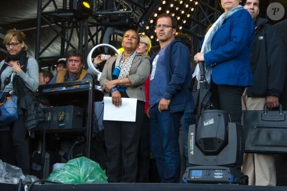Christiane Taubira et Luc Barruet - 3e jour du festival Solidays à l'hippodrome de Longchamp à Paris le 19 juin 2014.