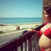 La sulfureuse Tila Tequila, enceinte, prend la pose en bikini, en juin 2014.