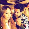Nabilla prend la pose avec Jamel Debbouze lors du tournage de la 7e saison du "Jamel Comedy Club". Vendredi 4 juillet 2014.