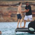  Exclusif - Paul McCartney et sa femme Nancy Shevell passent un moment sur un bateau &agrave; Aguas Pitiusas, le 23 juin 2014, pendant leurs vacances &agrave; Ibiza.  