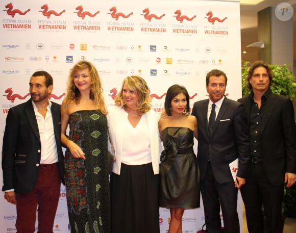 Zinedine Soualem, Julie Ferrier, Régine Petit, Saïda Jawad, Bernard Montiel et Richard Orlinski lors du 1er Festival du Film Vietnamien de Saint-Malo, le 6 juillet 2014.