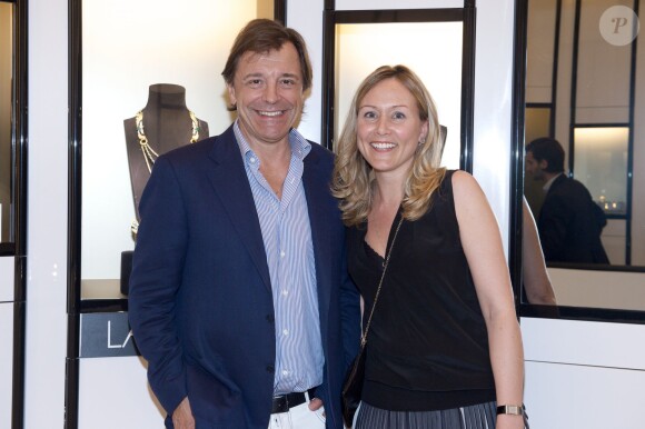 Exclusif - Silvio Denz et Anne Kazuro à l'inauguration privée de la nouvelle boutique Lalique Joaillerie à Paris. Le 8 juillet.