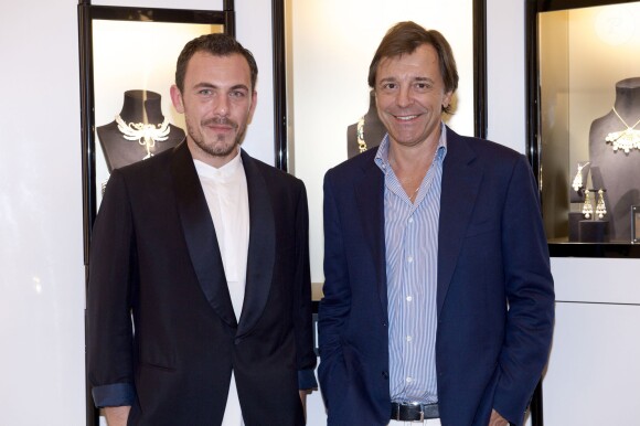Exclusif - Quentin Obadia et Silvio Denz à l'inauguration privée de la nouvelle boutique Lalique Joaillerie à Paris. Le 8 juillet.