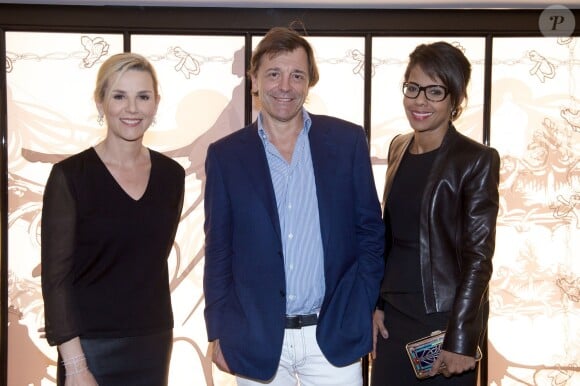 Exclusif - Laurence Ferrari, Silvio Denz et Audrey Pulvar à l'inauguration privée de la nouvelle boutique Lalique Joaillerie à Paris. Le 8 juillet.