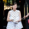 Marion Cotillard (habillée en Dior Haute Couture) quitte son hôtel à New York, le 2 juin 2014.