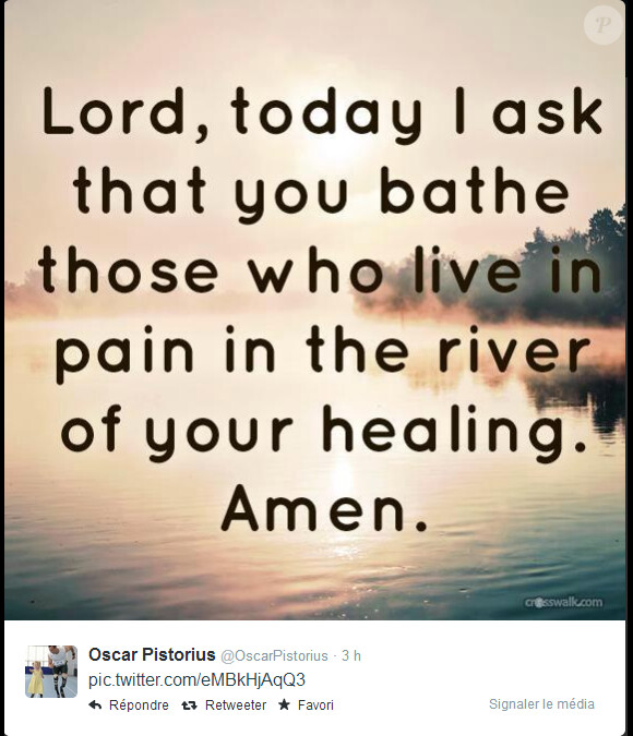 Oscar Pistorius est sorti de son silence le 13 juillet 2014 en publiant des messages religieux sur son compte Twitter