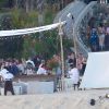 Vue générale de la réception organisée avant le mariage d'Adam Levine et Behati Prinsloo en présence de leur famille et des leurs amis sur la plage du El Dorado Golf & Beach Club à Los Cabos, le 18 juillet 2014, la veille de leur mariage. Le couple s'est uni dans une ferme, le 19 juillet