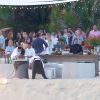 Vue générale de la réception organisée avant le mariage d'Adam Levine et Behati Prinsloo en présence de leur famille et des leurs amis sur la plage du El Dorado Golf & Beach Club à Los Cabos, le 18 juillet 2014, la veille de leur mariage.