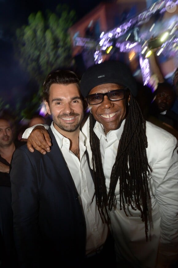 Antoine Chevanne et Niel Rogers le jeudi 17 juillet 2014, à la soirée annuelle du célèbre Byblos, à Saint-Tropez. 