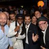Kad Merad, Pascal Elbé, Niel Rogers et Antoine Chevanne le jeudi 17 juillet 2014, à la soirée annuelle du célèbre Byblos, à Saint-Tropez. 