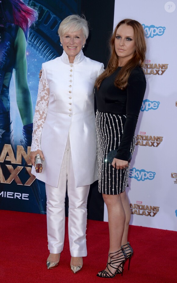 Glenn Close et sa fille Annie Maude Starke à la première mondiale du film Les Gardiens de la Galaxie au Dolby Theatre à Hollywood, Los Angeles, le 21 juillet 2014.