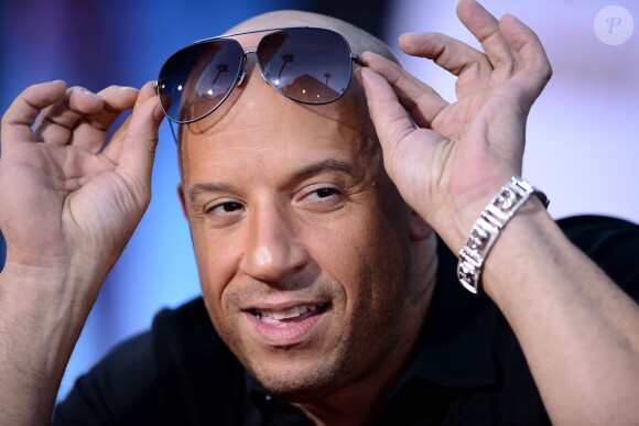 Vin Diesel à la première mondiale du film Les Gardiens de la Galaxie au Dolby Theatre à Hollywood, Los Angeles, le 21 juillet 2014.