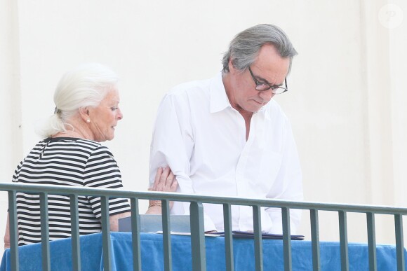 Exclusif - Philippe Lavil - Obsèques d'Hervé Cristiani en l'église Sainte Cécile à Boulogne-Billancourt, le 23 juillet 2014.