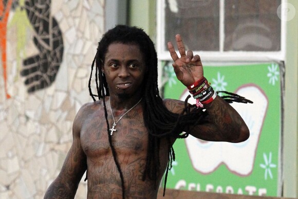 Lil Wayne, lors de l'inauguration du skatepark "Trukstop" au 'Lower 9th Ward' de la Nouvelle-Orléans le 26 septembre 2012