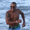 Exclusif - Shemar Moore profite de la plage avec des amis à Miami, le 3 juillet 2014.