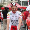 Exclusif - Nelson Monfort sur la 20e étape du Tour de France lors de l'Etape du Coeur pour le compte de l'association Mécénat Chirurgie Cardiaque à Périgueux le 26 juillet 2014.