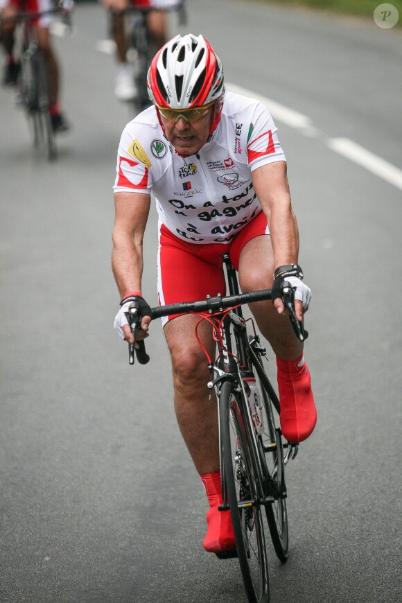 Exclusif - Christian Morin sur la 20e étape du Tour de France lors de l'Etape du Coeur pour le compte de l'association Mécénat Chirurgie Cardiaque à Périgueux le 26 juillet 2014.