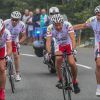 Exclusif - Patrick Poivre d'Arvor, Richard Virenque sur la 20e étape du Tour de France lors de l'Etape du Coeur pour le compte de l'association Mécénat Chirurgie Cardiaque à Périgueux le 26 juillet 2014.
