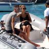 Robin Van Persie et sa femme Bouchra au large de Formentera, le 29 juillet 2014
