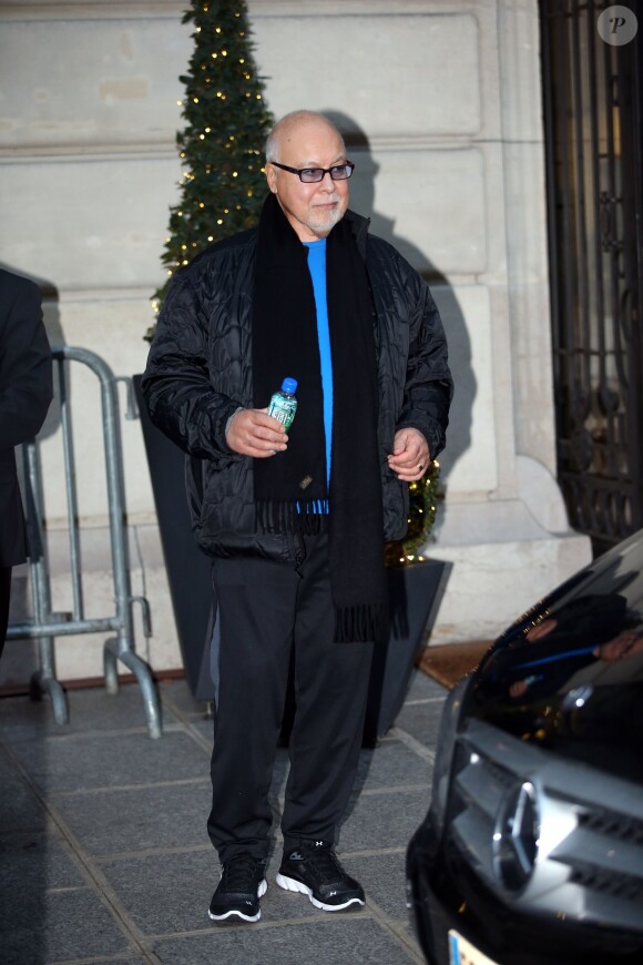 René Angélil, le mari de Celine Dion, à Paris le 7 décembre 2013.