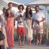 Orlando Bloom en vacances avec ses amis et Erica Packer à Formentera, le 30 juillet 2014.