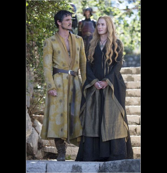 Lena Headey et Pedro Pascal la saison 4 de "Game of Thrones", printemps 2014.