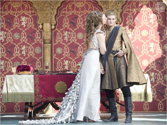 Jack Gleeson et Natalie Dormer dans la saison 4 de "Game of Thrones", printemps 2014.