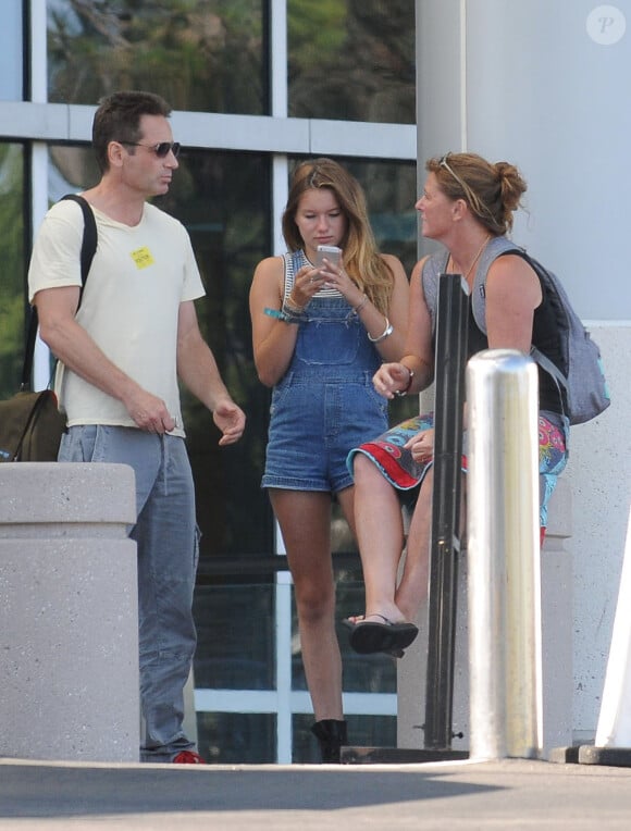David Duchovny avec sa fille Madelaine à Santa Monica, le 4 août 2014.