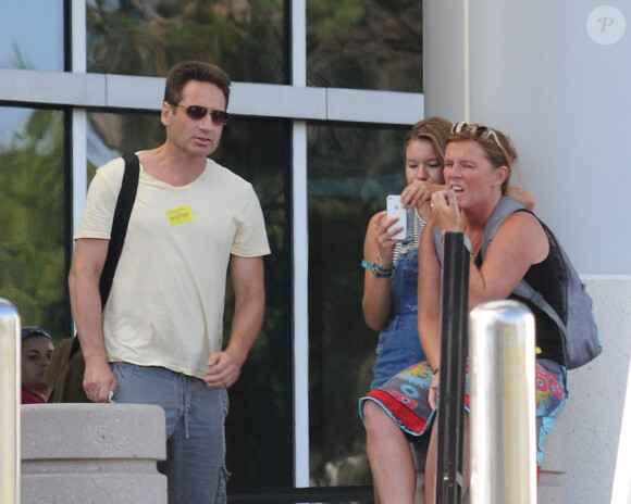 David Duchovny avec sa fille Madelaine à Santa Monica, le 4 août 2014.