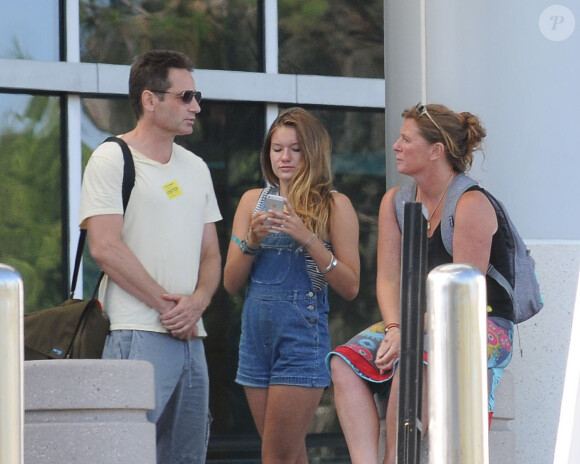 David Duchovny avec sa fille Madelaine à Santa Monica, le 4 août 2014.