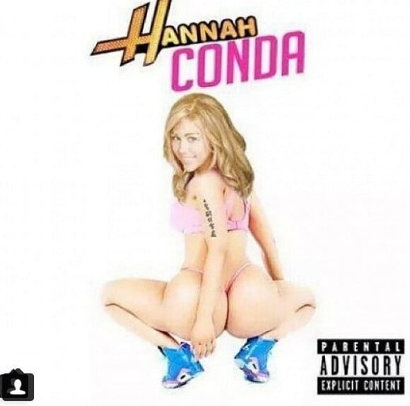 Miley Cyrus détournée sur la pochette (très osée) d'Anaconda, le dernier album de Nicki Minaj.