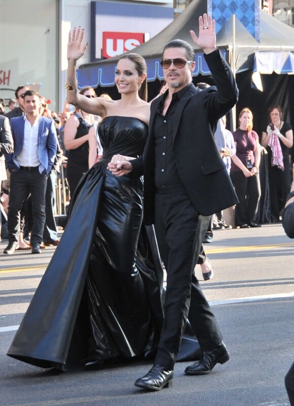 Angelina Jolie et Brad Pitt à l'avant-première du film Maléfique à Hollywood, le 28 mai 2014.