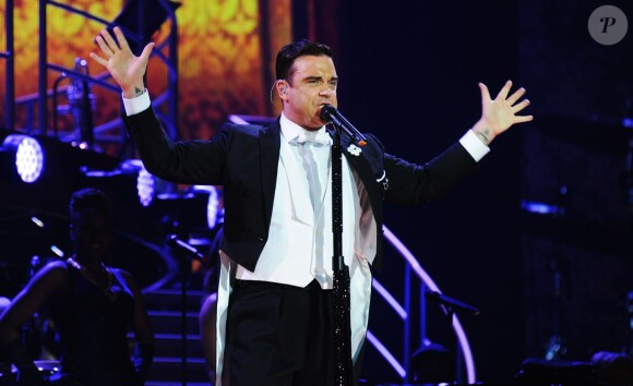 Robbie Williams à Prague, le 26 avril 2014.