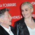 Roman Polanski et Emmanuelle Seigner en couple lors de la première du film La Vénus à la fourrure à Paris le 4 novembre 2013.