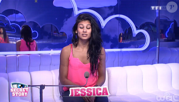 Jessica dans la quotidienne de Secret Story 8, sur TF1, le mercredi 13 août 2014