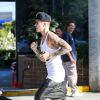 Justin Bieber fait du joggin dans les rues de West Hollywood, le 8 août 2014.