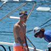 Justin Bieber lors de ses vacances à Ibiza, le 3 août 2014.